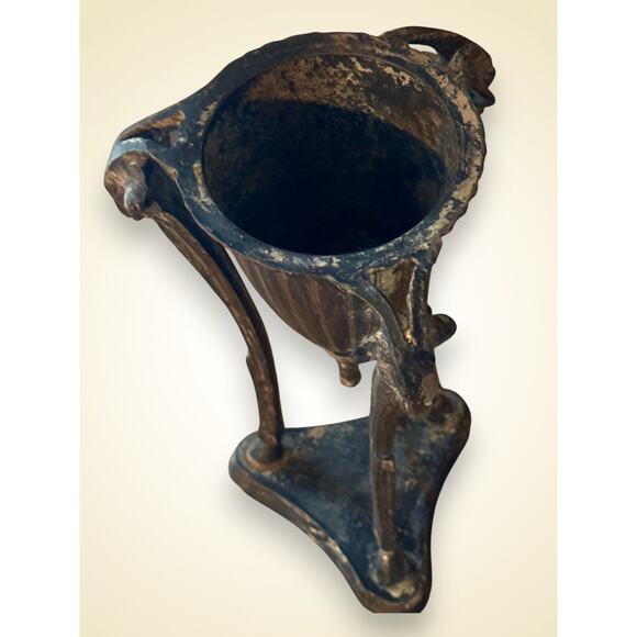 Antique Ram Head Neoclassical Tripod Incense Burner Urn 9 Inch - Picture 6 of 11